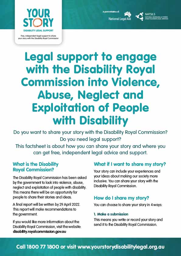 Legal support to engage with the Royal Commission into Violence, Abuse ...